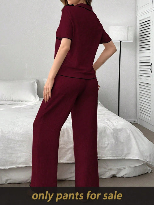 SHEIN بنطلون جاكارد مضلع بألوان متباينة (بنطلون فقط)