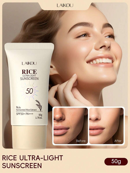 LAIKOU كريم واقي من الشمس بخلاصة الأرز لترطيب وحماية البشرة