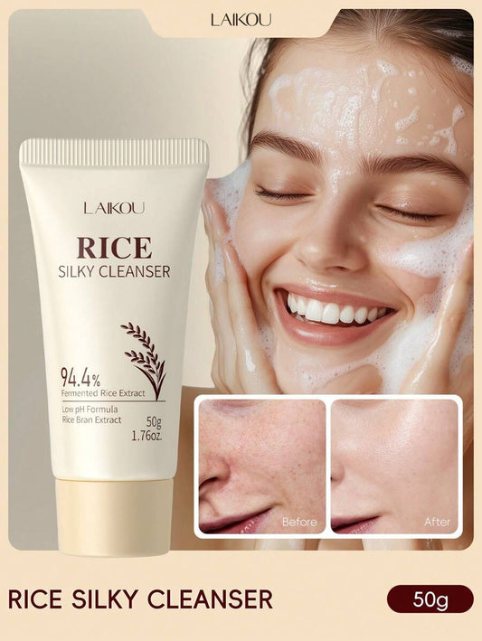 LAIKOU منظف أرز الحرير لتنقية المسام وترطيب البشرة