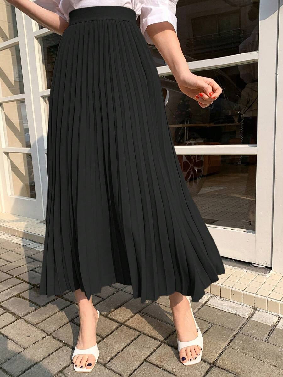 SHEIN Wynsel تنورة متموجة بكسرات