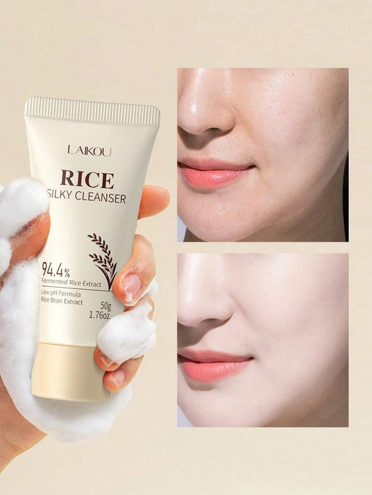 LAIKOU منظف أرز الحرير لتنقية المسام وترطيب البشرة