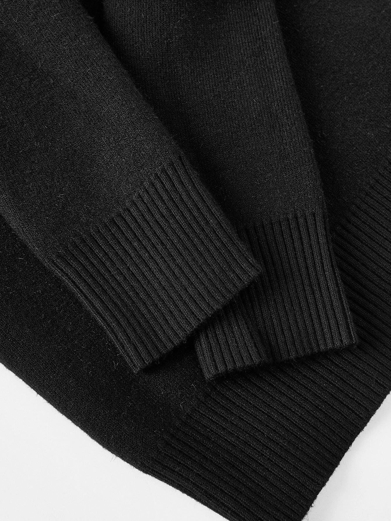 SHEIN كنزة حرارية شتوية ضيقة بياقة عالية بلون أسود