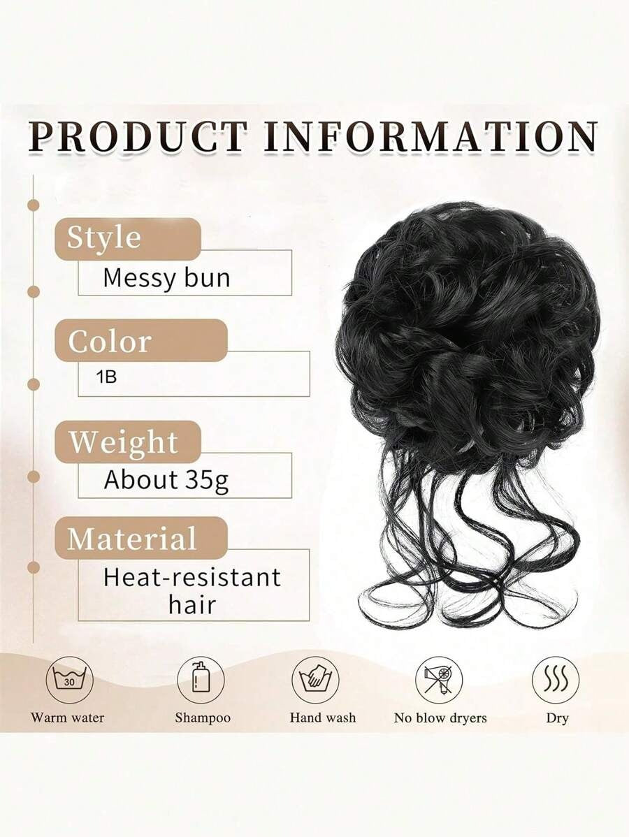 SHEIN وصلة شعر للكعكة خصل مجعدة بتصميم كثيف وطبيعي