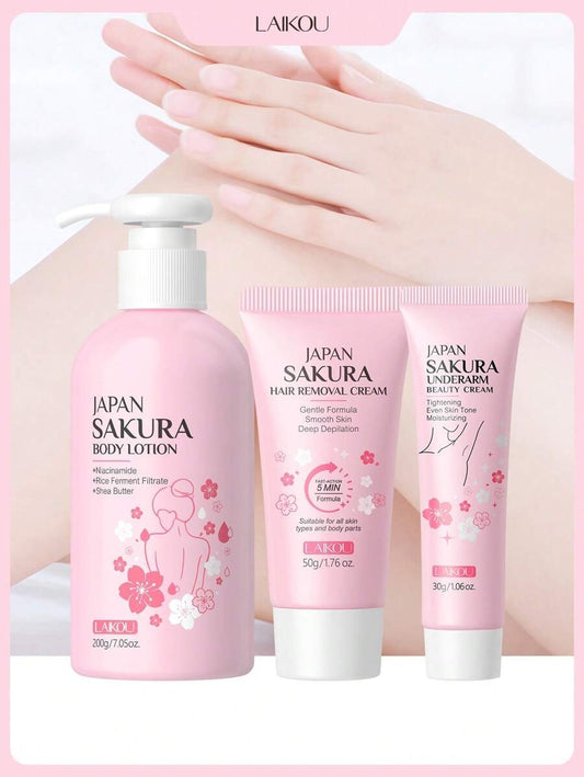LAIKOU طقم عناية بالجسم بالكرز 3 قطع