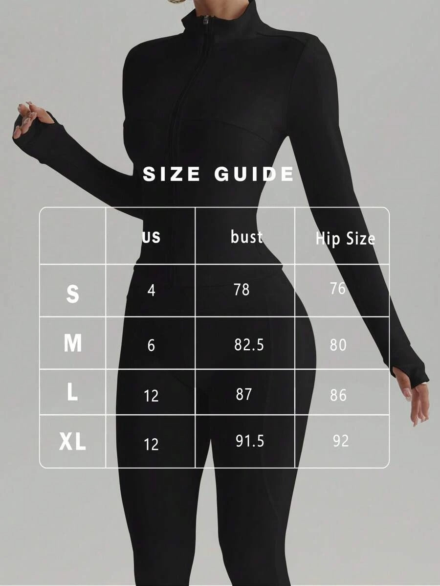 SHEIN طقم رياضي نسائي من قطعتين بلون أسود