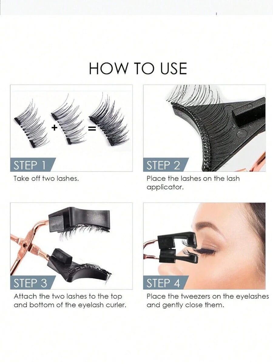 SHEIN Curl رموش مغناطيسية نصية وخفيفة