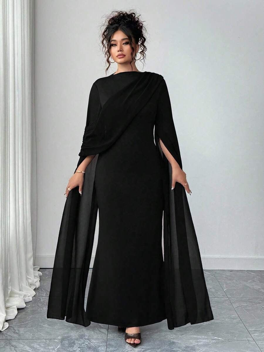 SHEIN Elenzga فستان أنيق بلون أسود