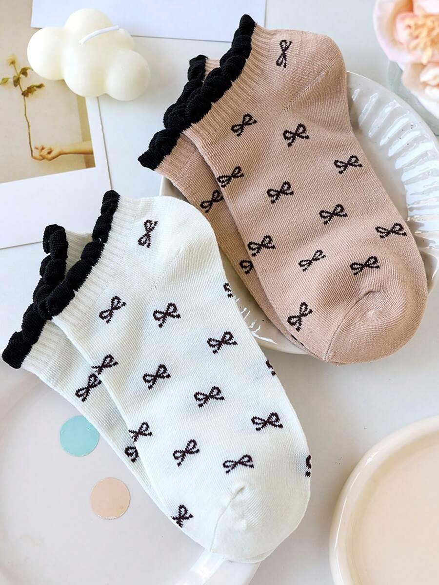 SHEIN جوارب كاحل نسائية 5 ازوراج بزهرة فرنسية