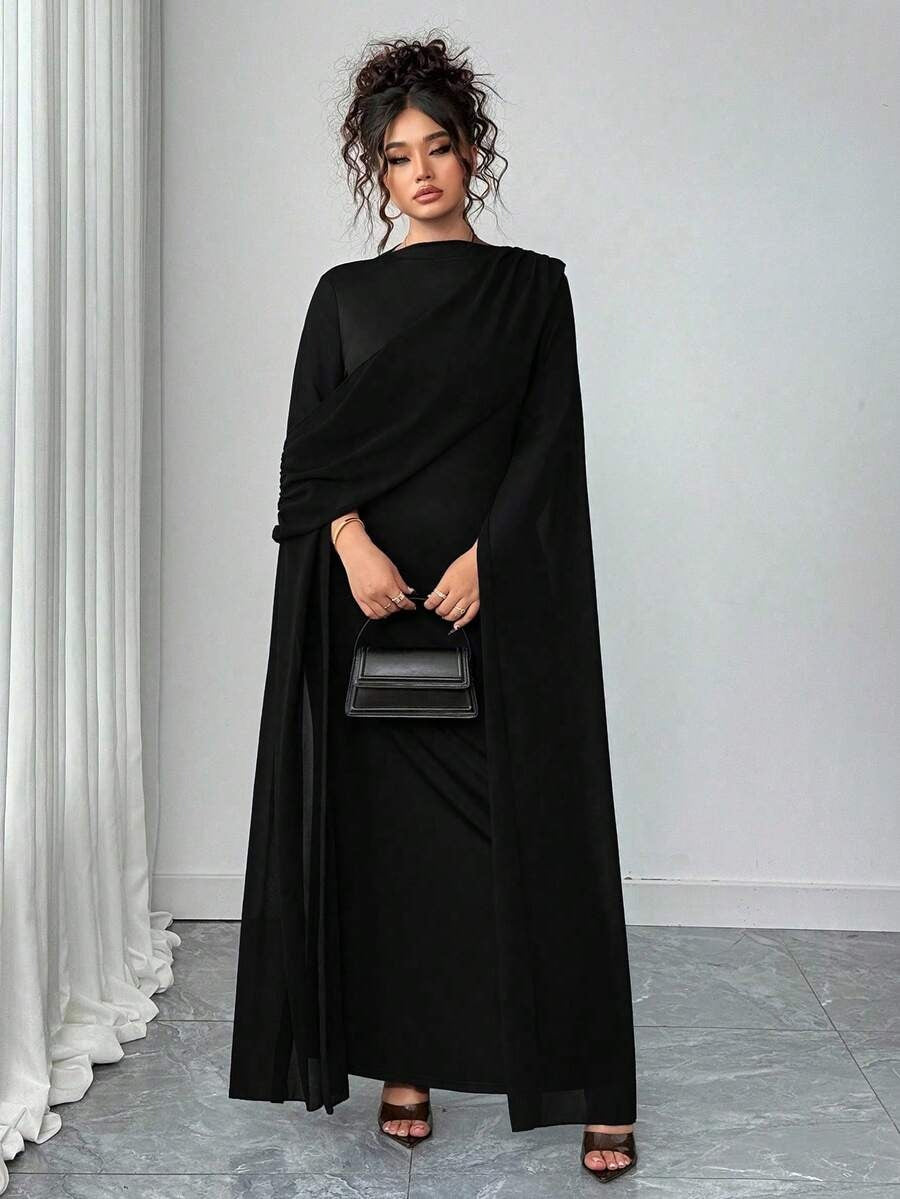 SHEIN Elenzga فستان أنيق بلون أسود