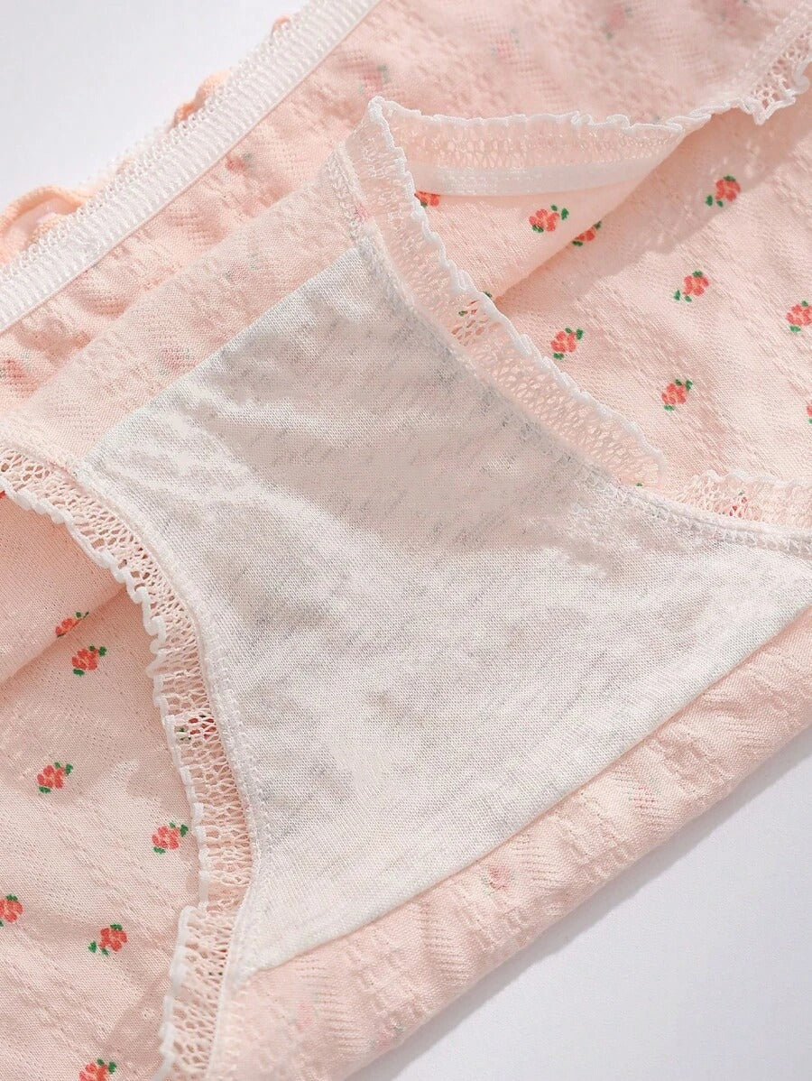 SHEIN طقم 5 سراويل داخلية ناعمة مزينة بفيونكات