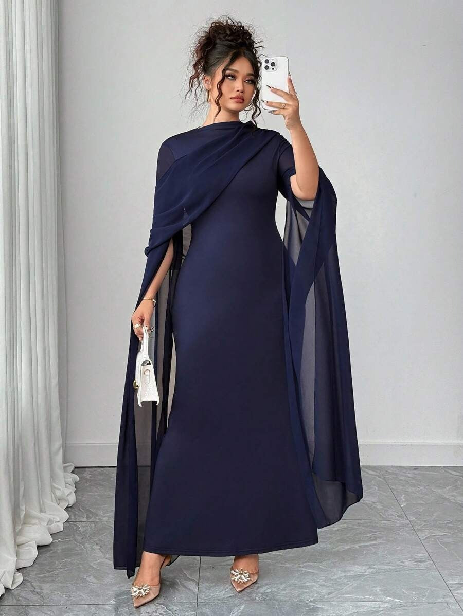SHEIN Elenzga فستان شيفون طويل راقي