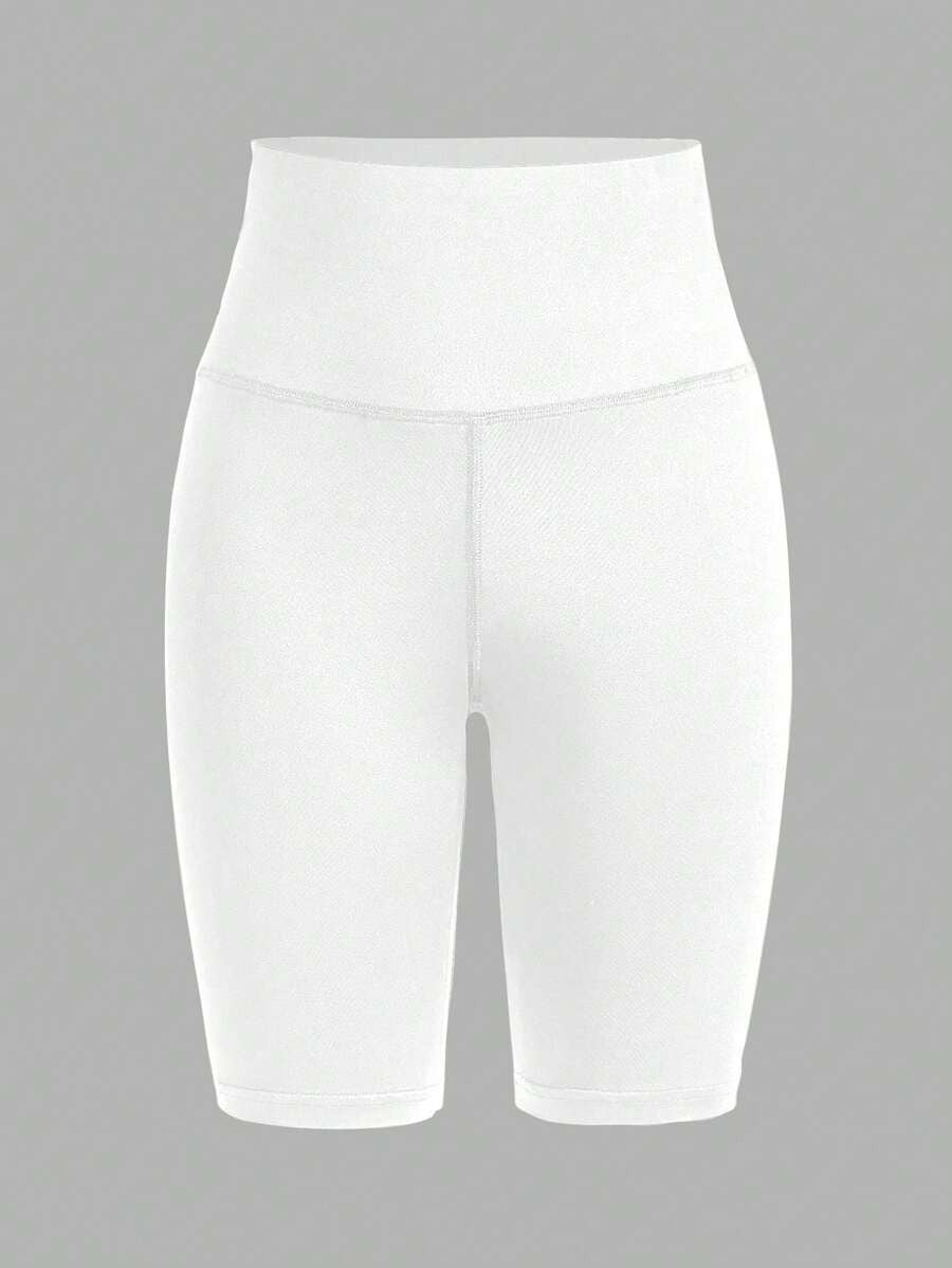 SHEIN شورت نسائي أبيض واسع بخصر عالي