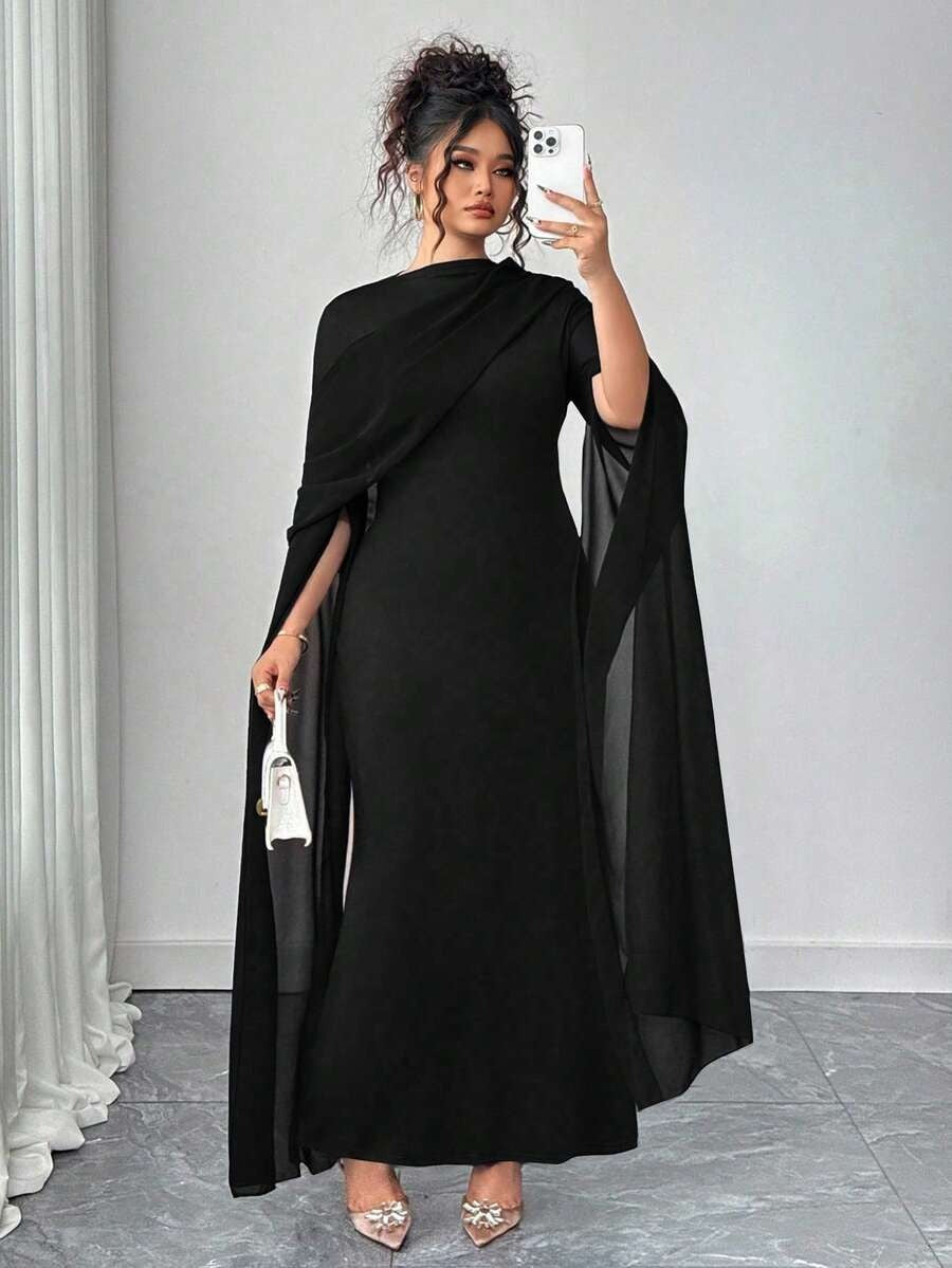 SHEIN Elenzga فستان أنيق بلون أسود