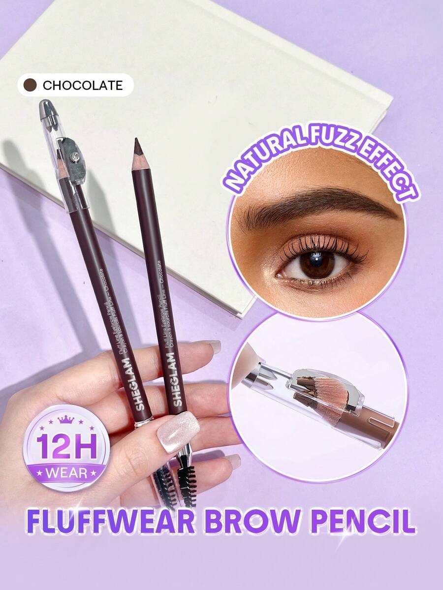 SHEGLAM Fluff Line Chocolate قلم حواجب سهل الاستخدام بتركيبة كريمية لون
