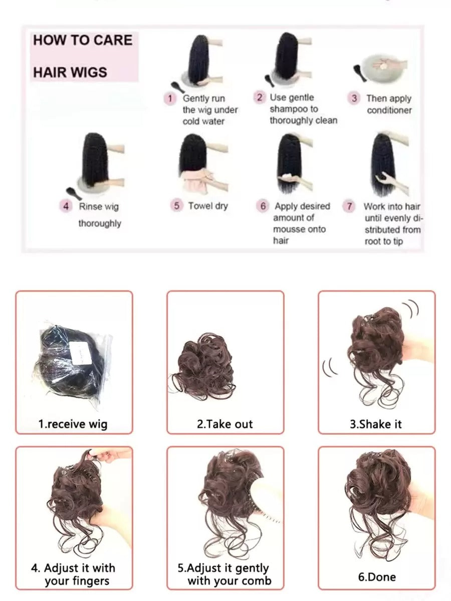 SHEIN كعكة شعر فوضوية بستايل مجعد