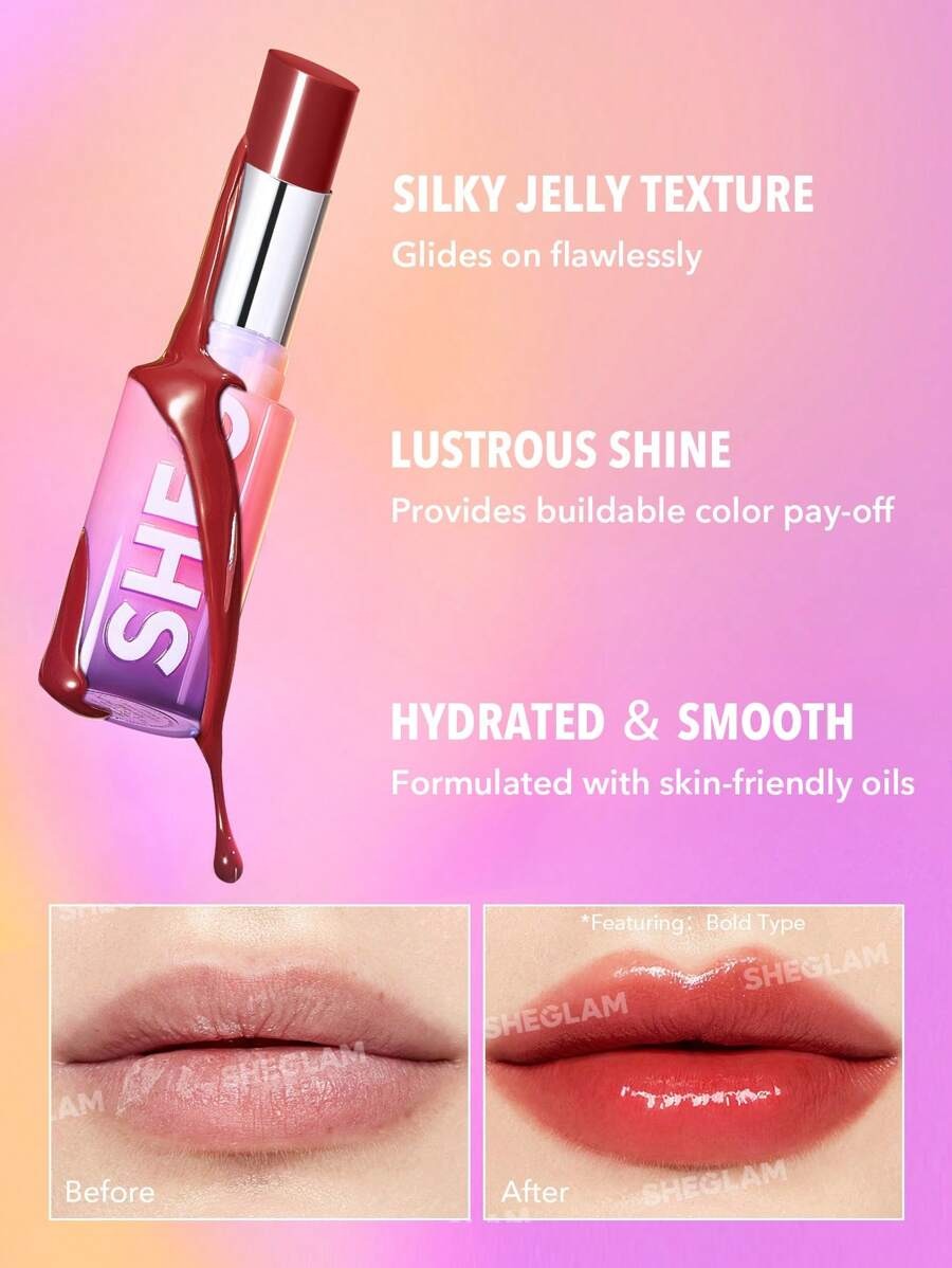SHEGLAM Mirror Kiss Vibe Check أحمر شفاه لامع