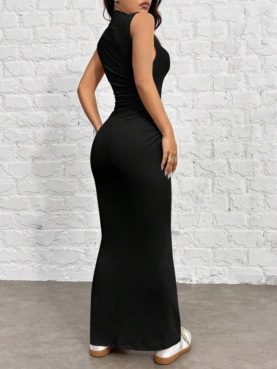 SHEIN EZwear فستان ماكسي أسود بدون أكمام