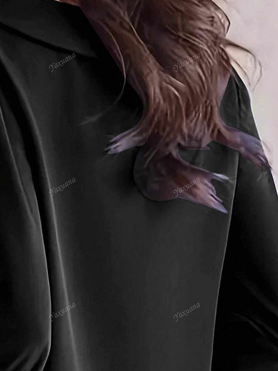 SHEIN بلوزة نسائية أنيقة باللون الأسود