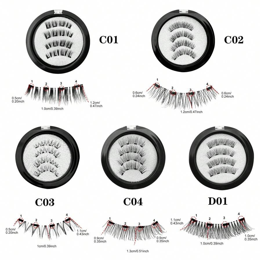 SHEIN Waloshow طقم رموش مغناطيسية طبيعية بدون غراء
