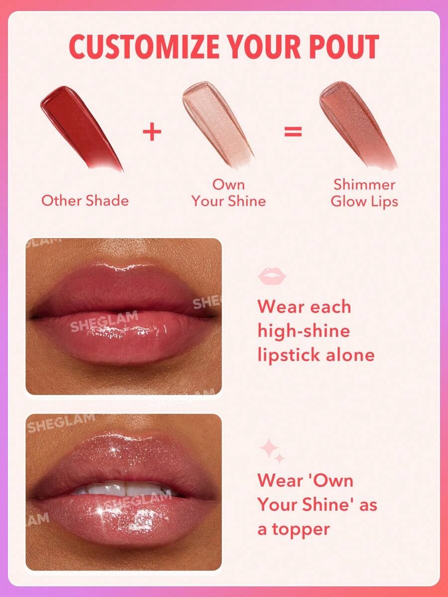 SHEGLAM Mirror Kiss Vibe Check أحمر شفاه لامع