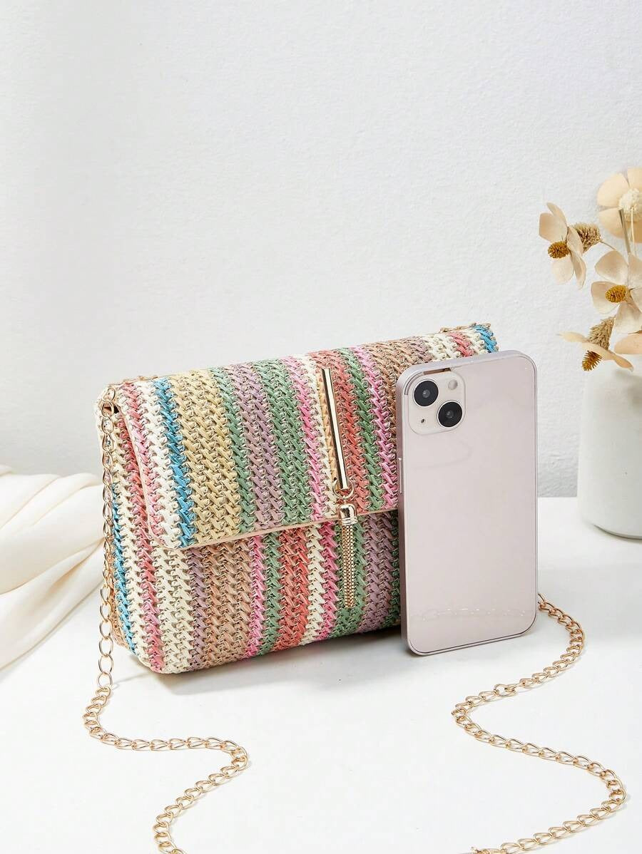 SHEIN حقيبة كتف منسوجة بطابع بوهيمي