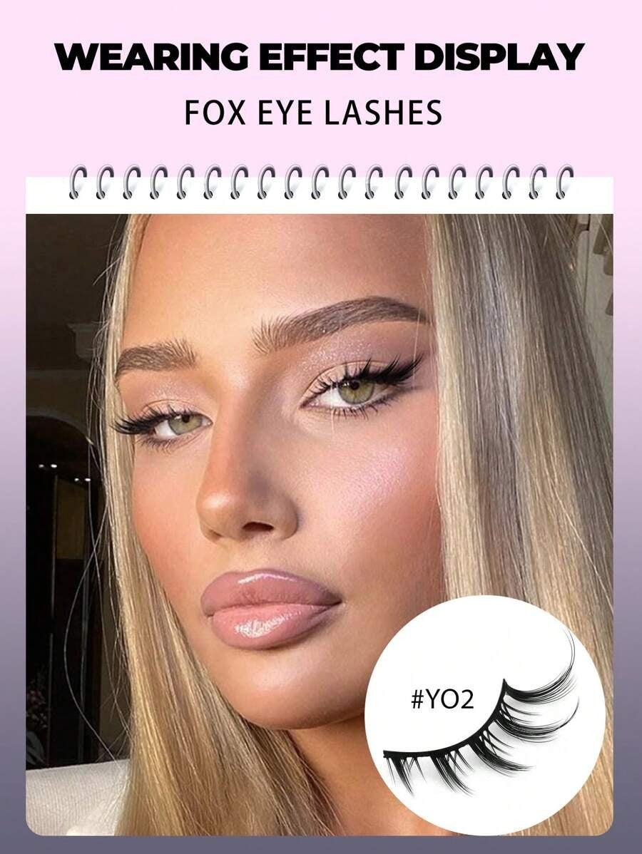 SHEIN GROINNEYA 3D طقم 7 أزواج رموش عين القطة