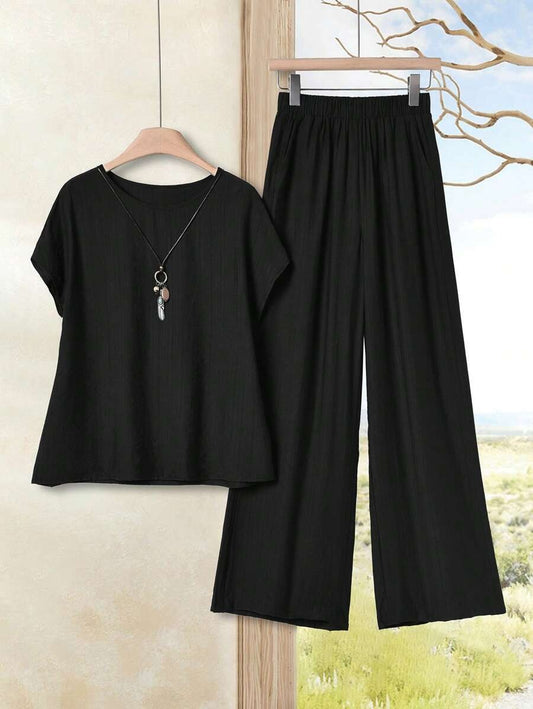 SHEIN Rusticease مجموعة قميص وسروال من