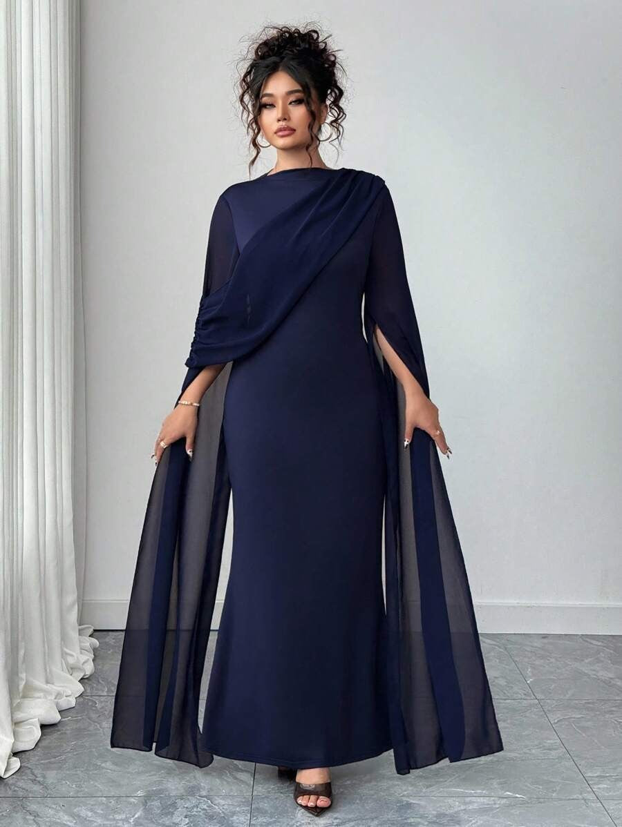 SHEIN Elenzga فستان شيفون طويل راقي