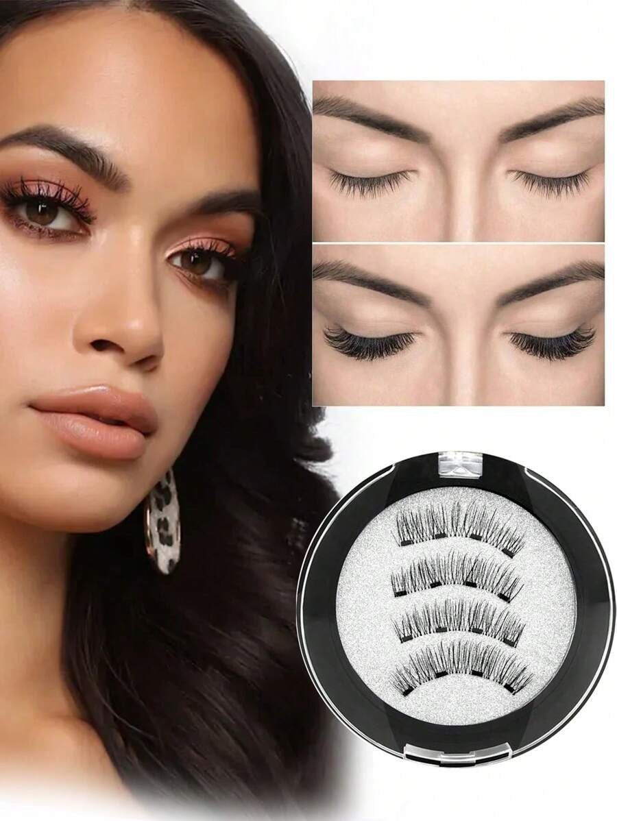 SHEIN Waloshow طقم رموش مغناطيسية طبيعية بدون غراء