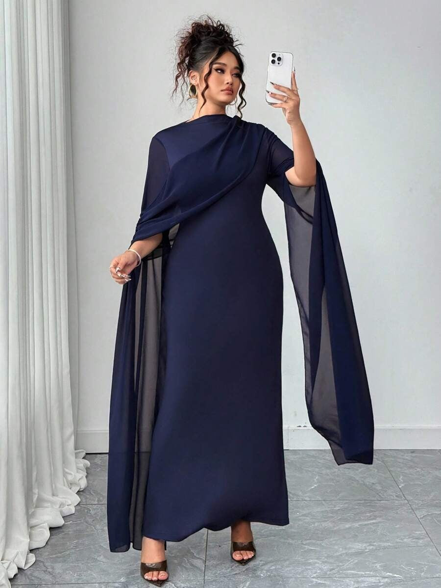 SHEIN Elenzga فستان شيفون طويل راقي