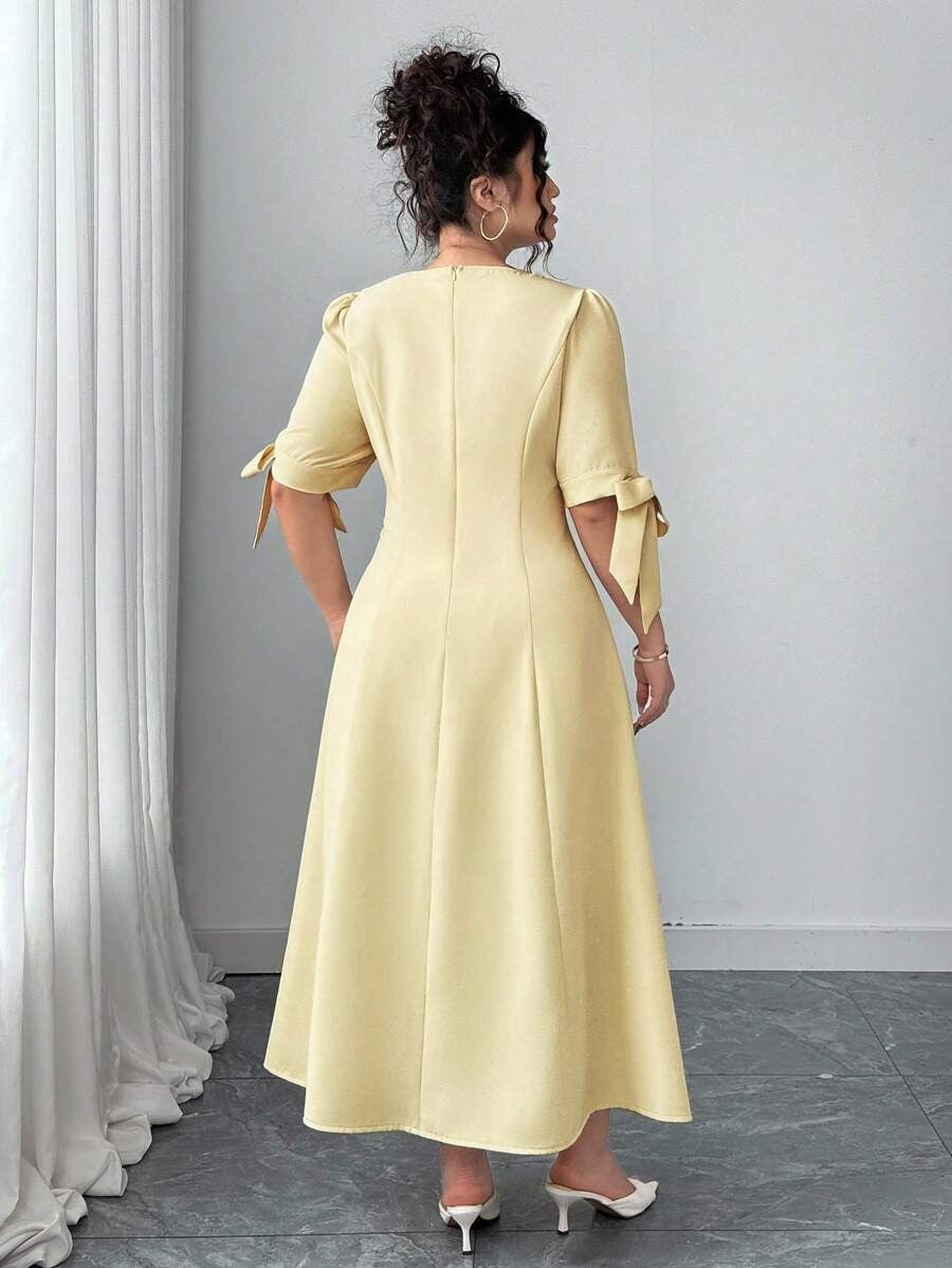 SHEIN Elenzga فستان أصفر أنيق