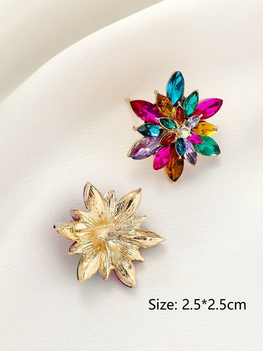 SHEIN أقراط أزهار ملونة بطبقات متعددة