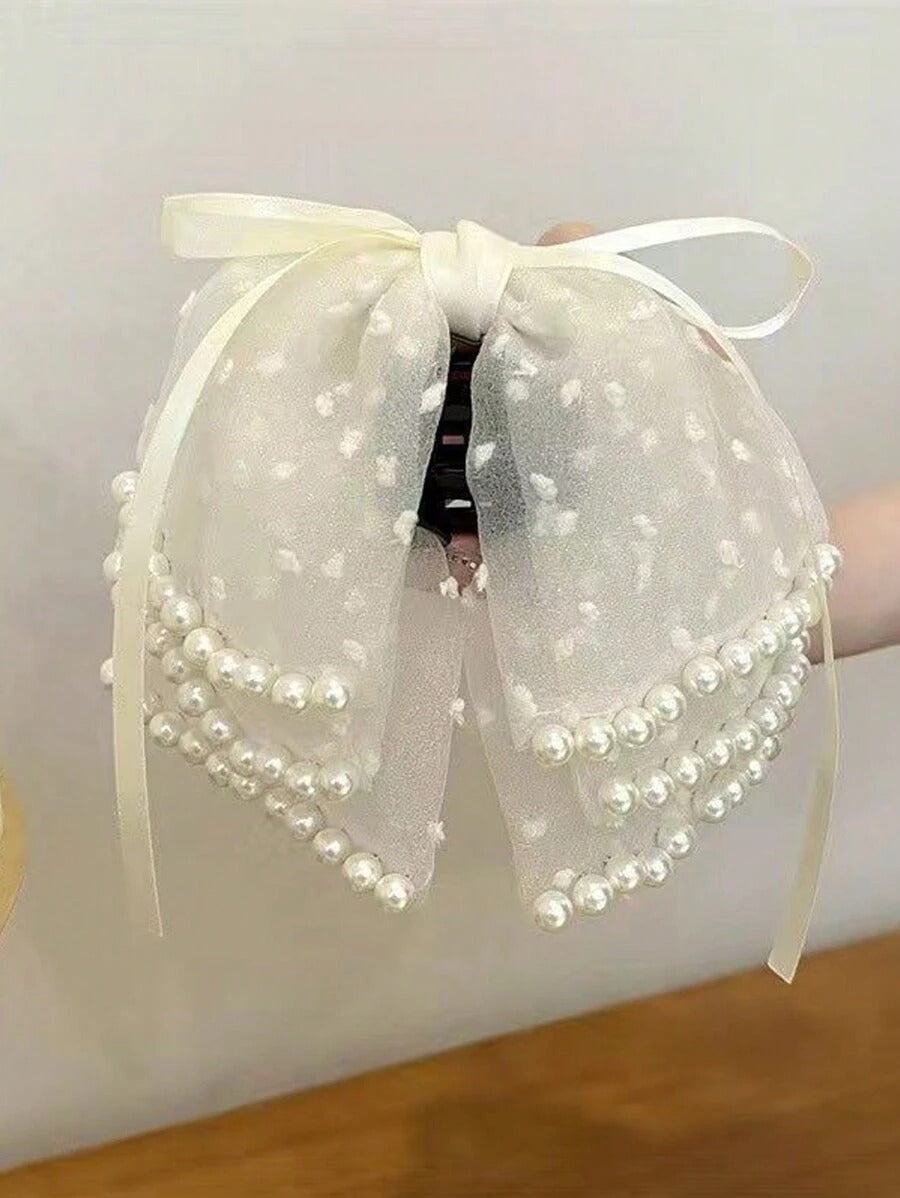 SHEIN مشبك شعر متعدد الطبقات مزين بخيوط اللؤلؤ