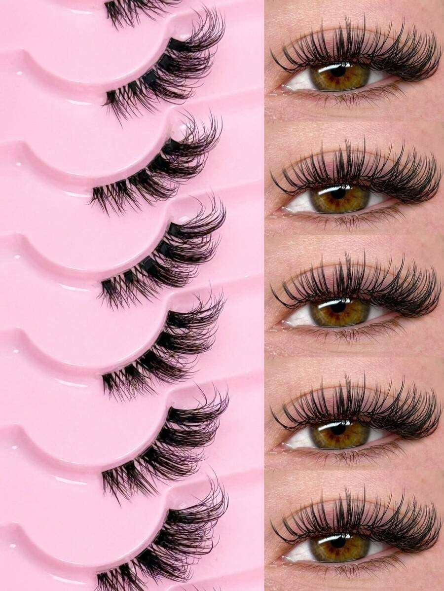 SHEIN طقم رموش 9 أزواج نصفية طبيعية بستايل عين القطة