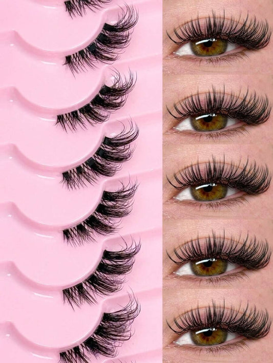 SHEIN طقم رموش 9 أزواج نصفية طبيعية بستايل عين القطة