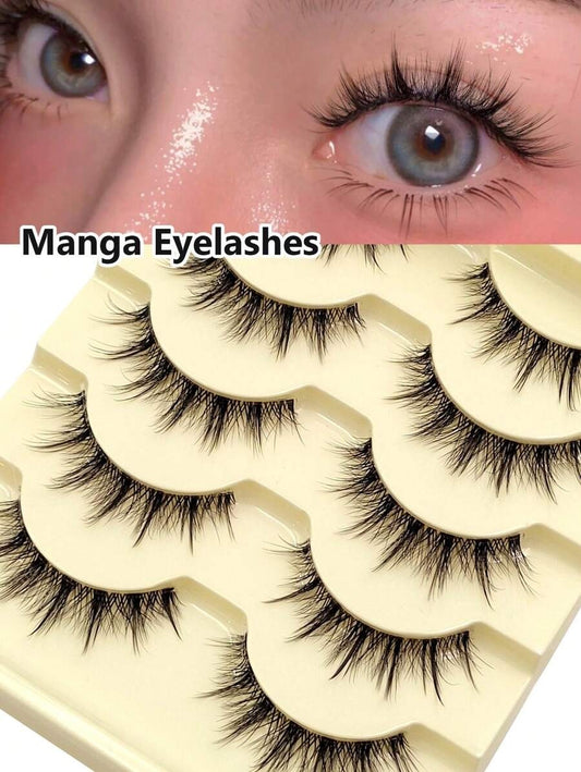 SHEIN Asiteo رموش 5 أزواج صناعية طبيعية على شكل دمية