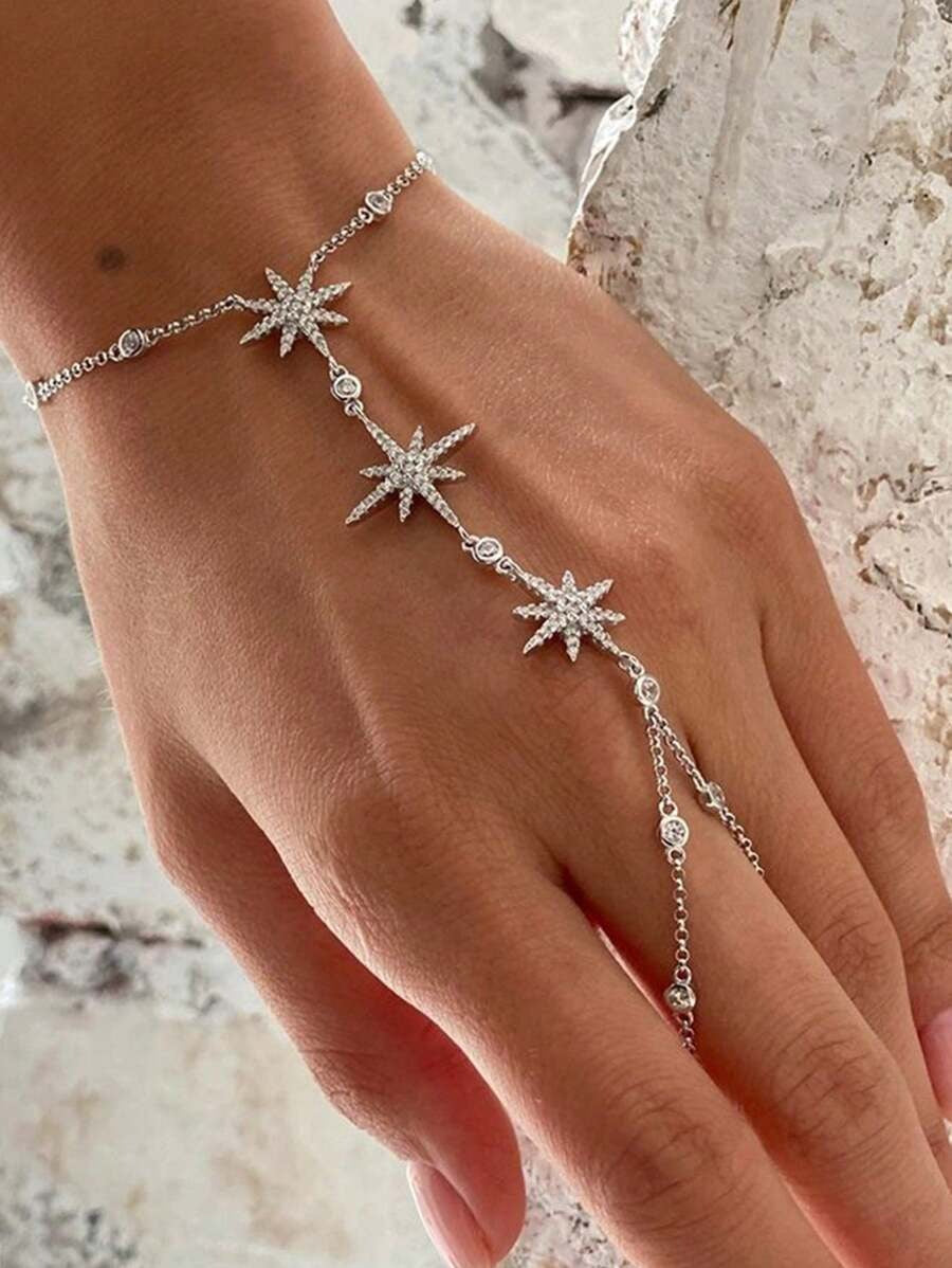 SHEIN سوار حلقي بنجوم مرصعة للأصابع