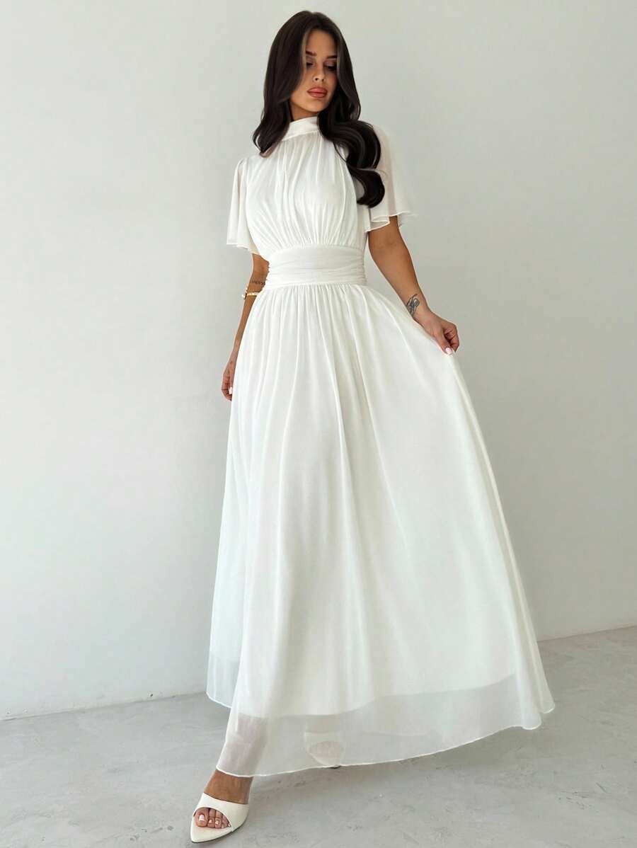 SHEIN Firerie فستان أبيض ناعم واسع و أنيق