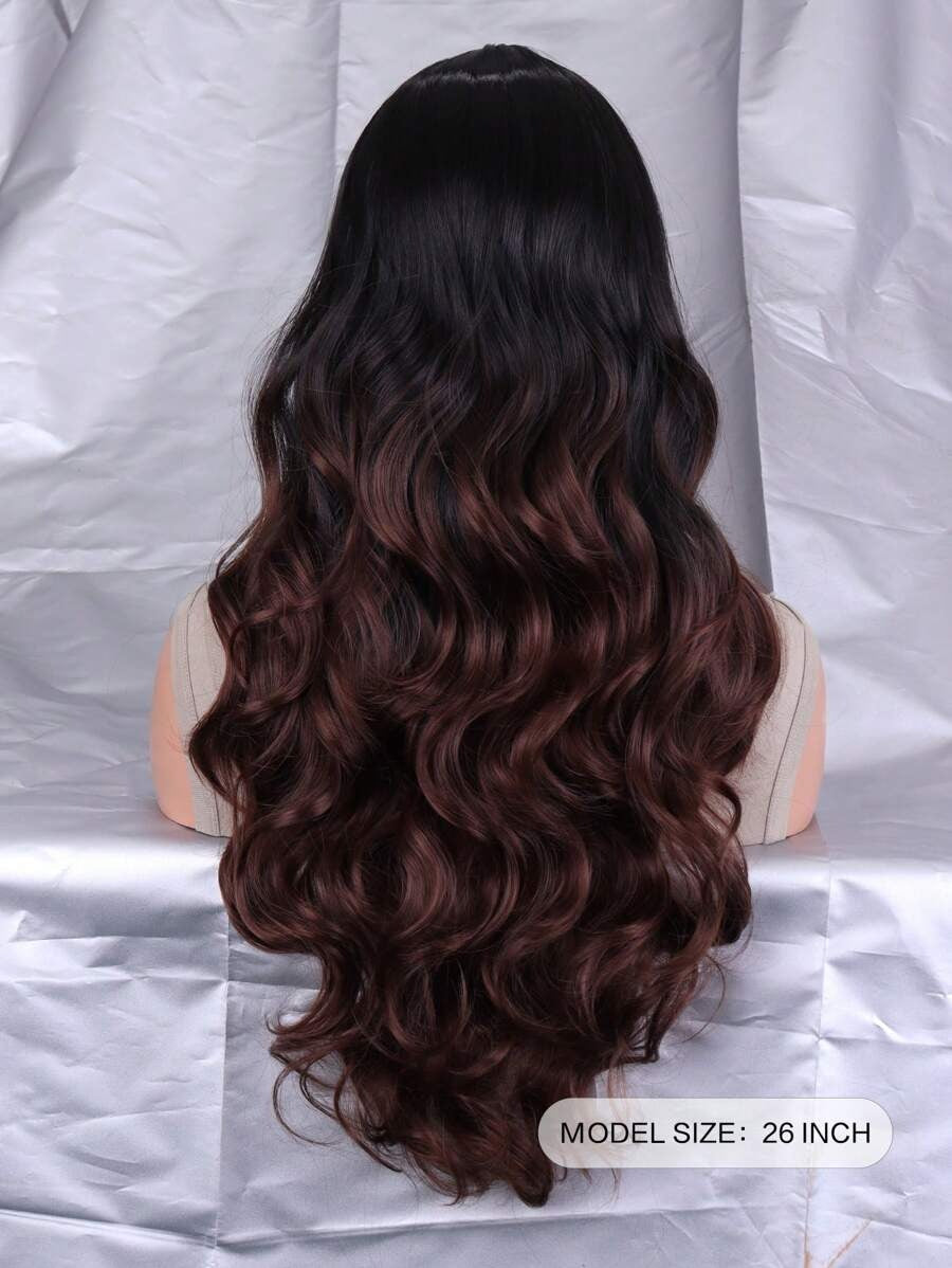 SHEIN باروكة شعر صناعي طويلة بتموج ناعم