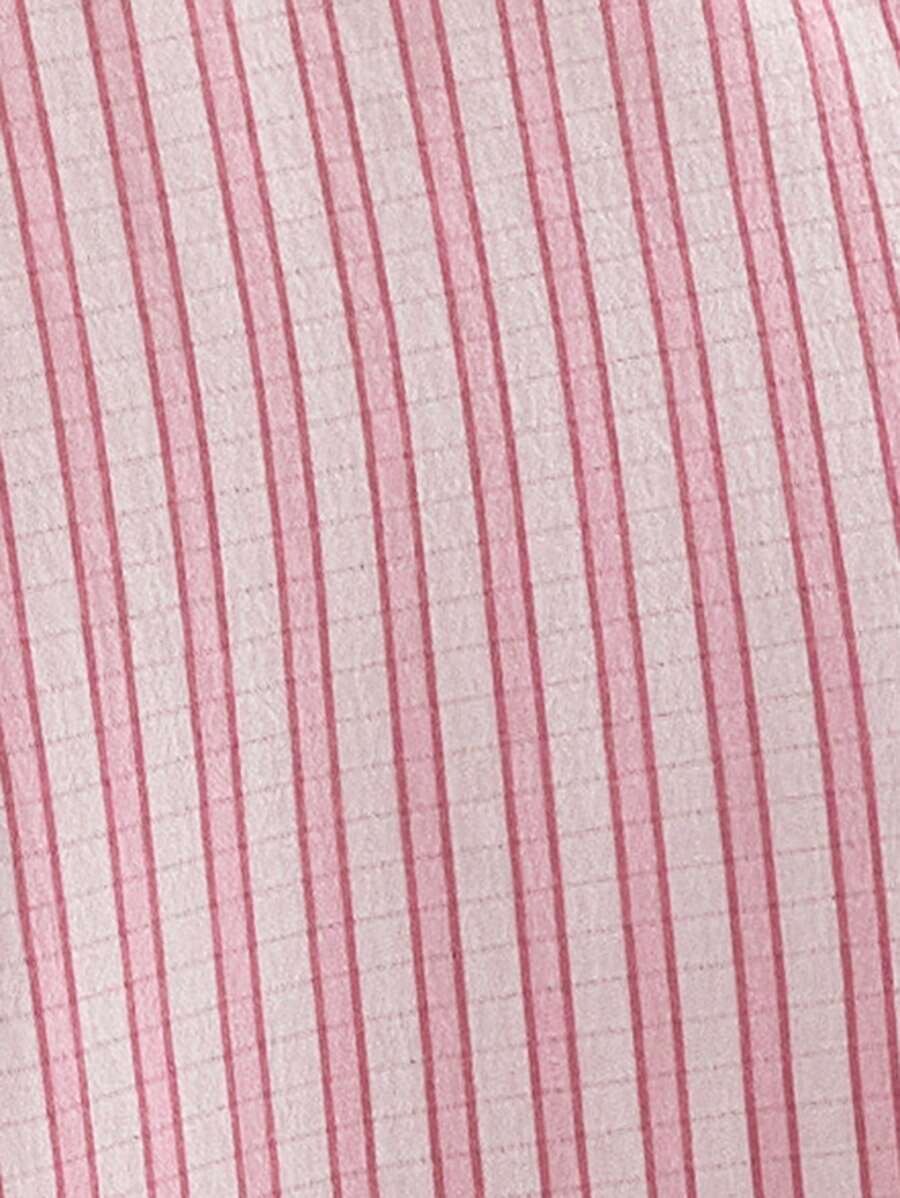 SHEIN Dream Adore طقم بيجامة وردي مخططة