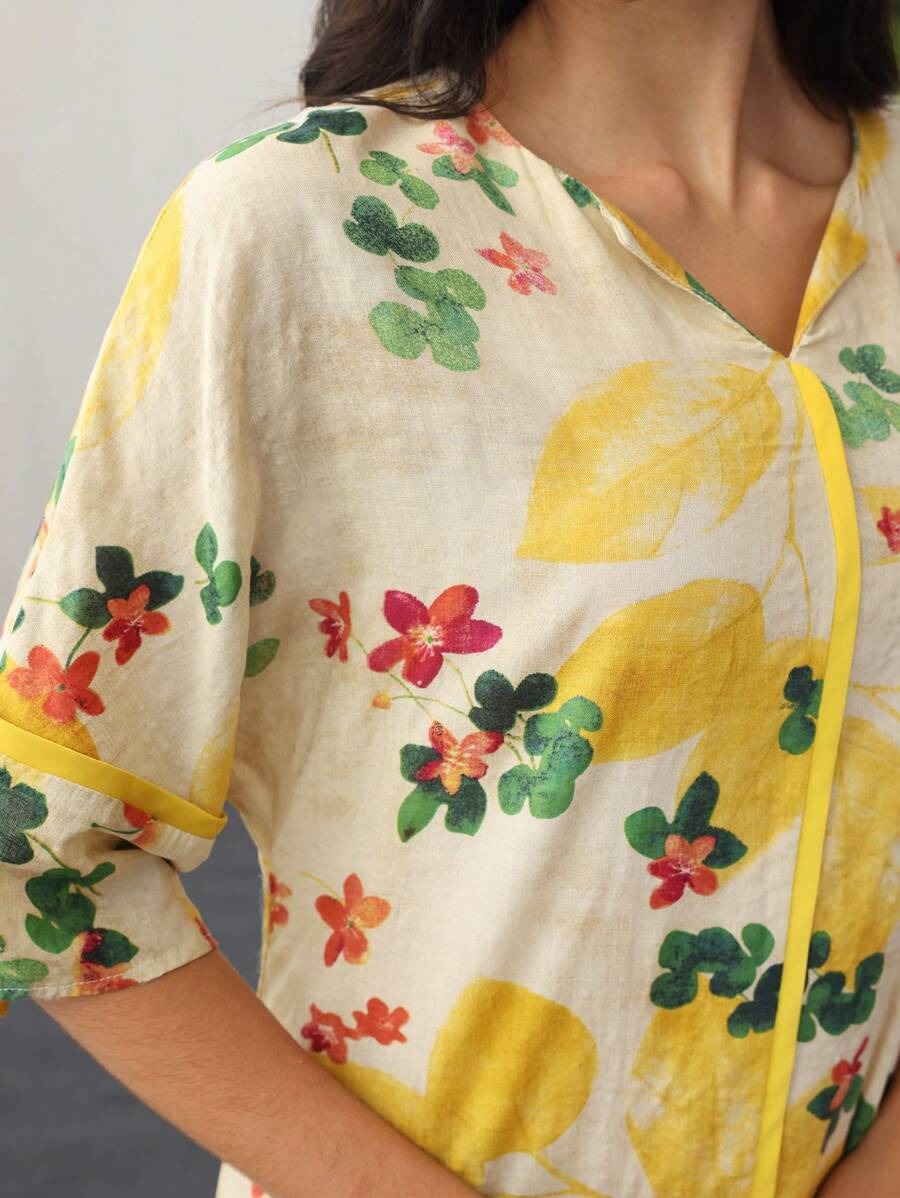 SHEIN فستان طويل وفضفاض بطراز بوهو ناعم