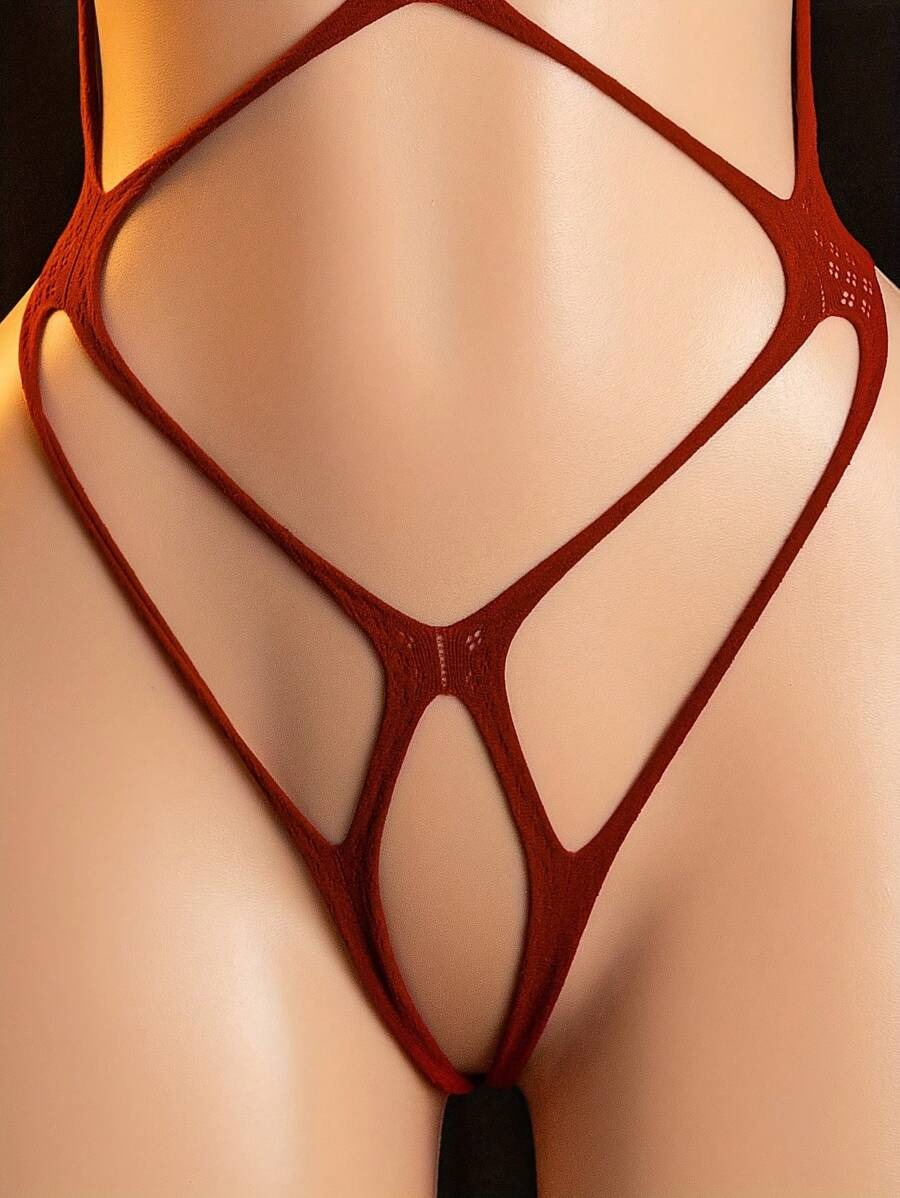 SHEIN جمبسوت مثير بفتحات جانبية/ مقاس أسود
