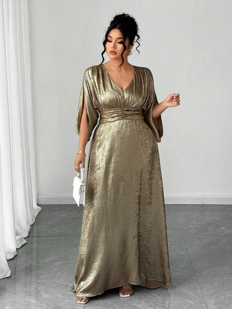 SHEIN فستان سهرة لامع طويل