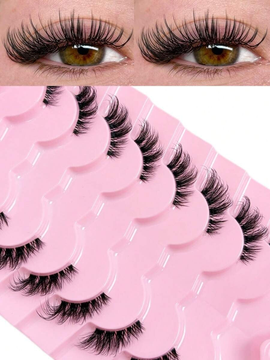 SHEIN طقم رموش 9 أزواج نصفية طبيعية بستايل عين القطة