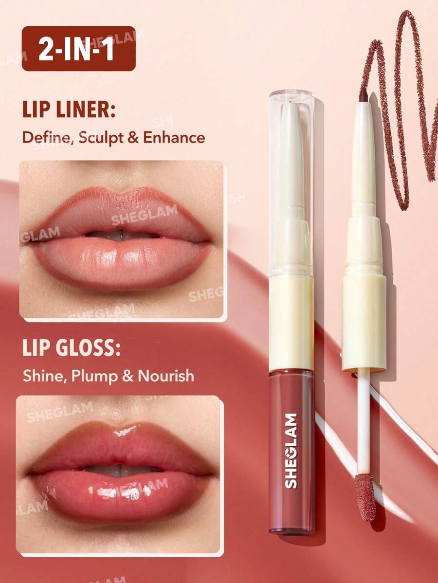 SHEGLAM أحمر شفاه 2 في 1 ليب لاينر وجلوس