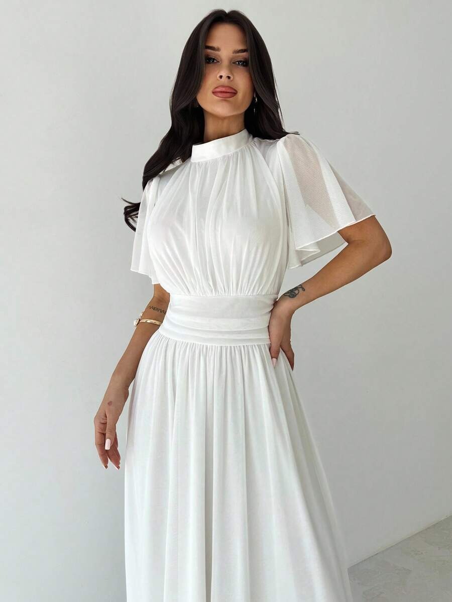 SHEIN Firerie فستان أبيض ناعم واسع و أنيق