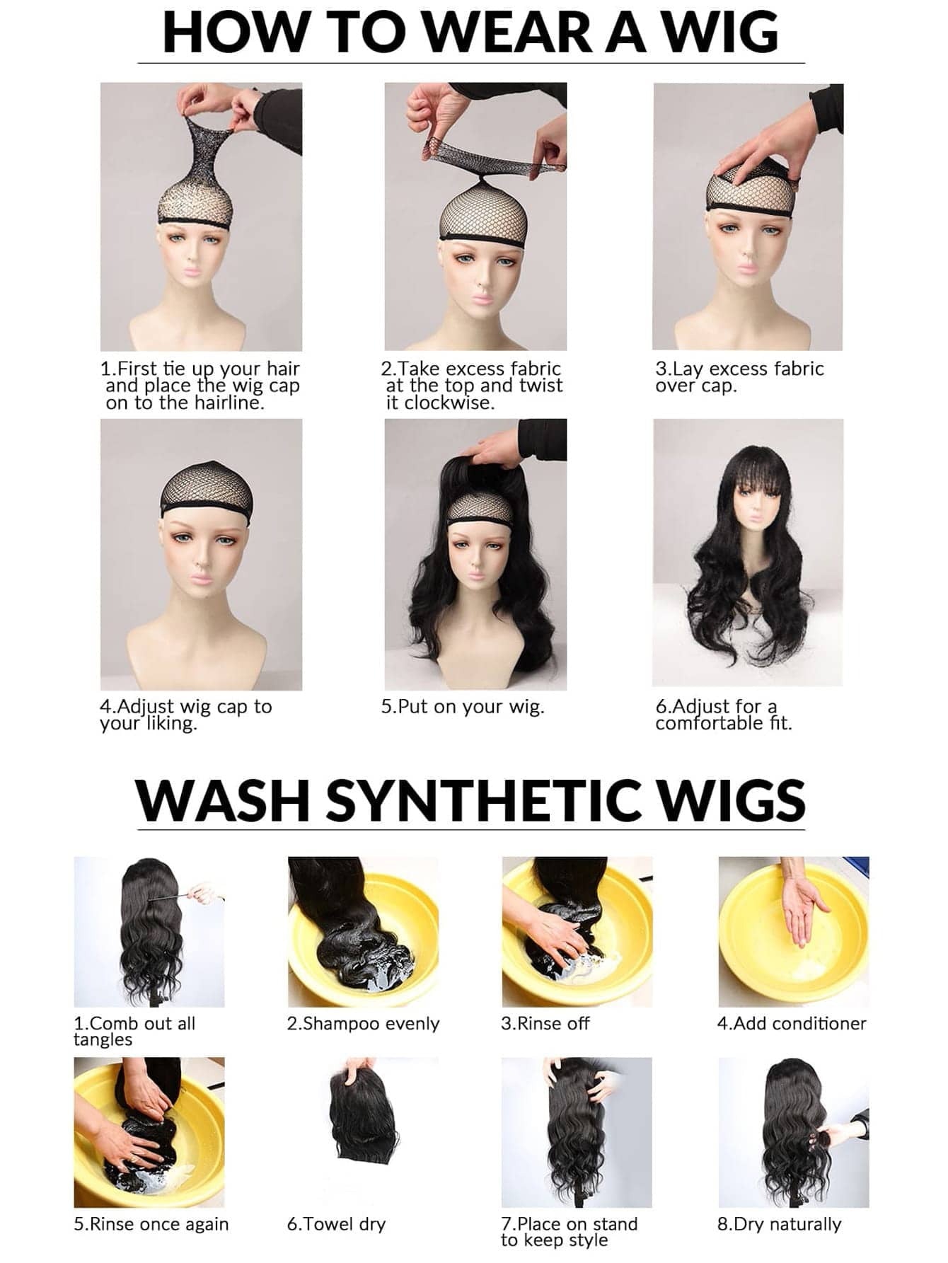 SHEIN باروكة شعر صناعي طويلة بتموج ناعم