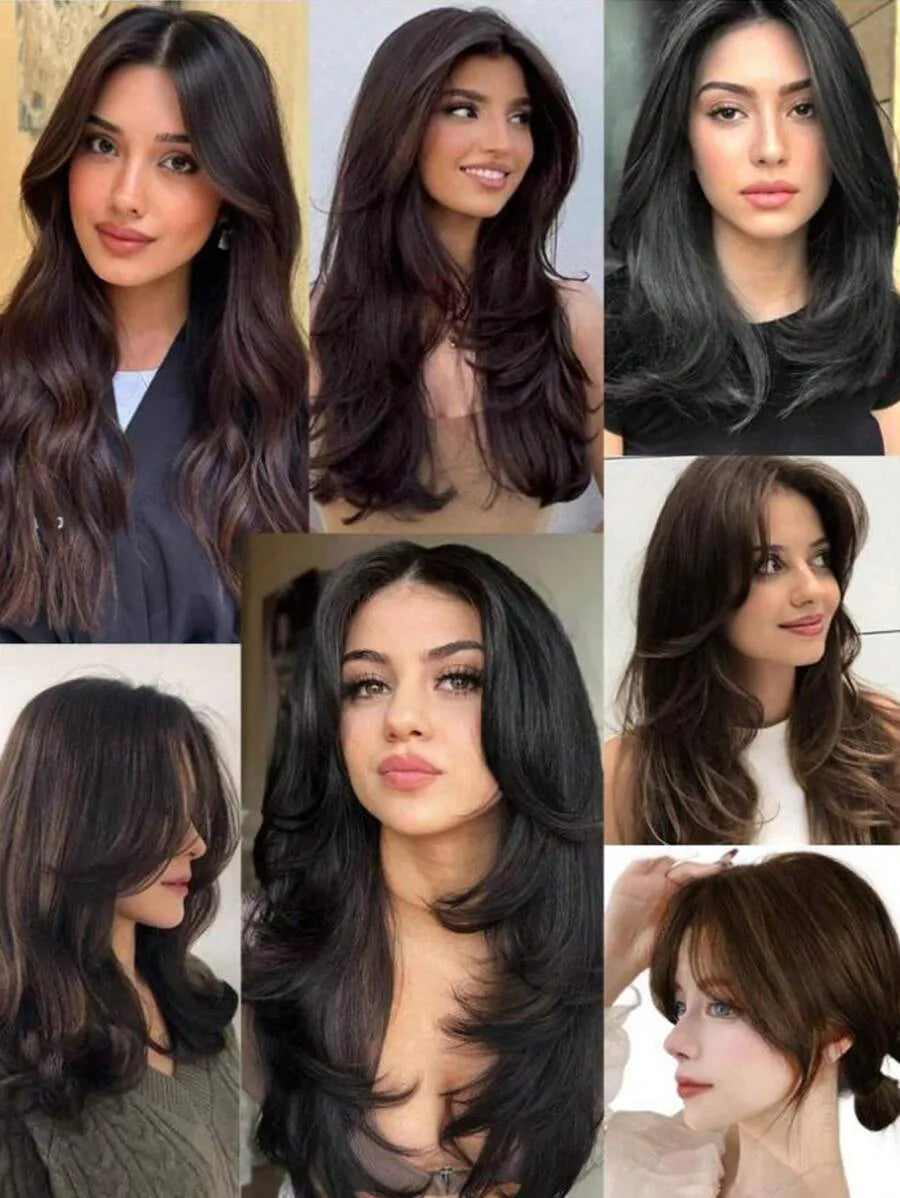 SHEIN شعر مستعار بخصلات هوائية طبيعية (8 بوصة)