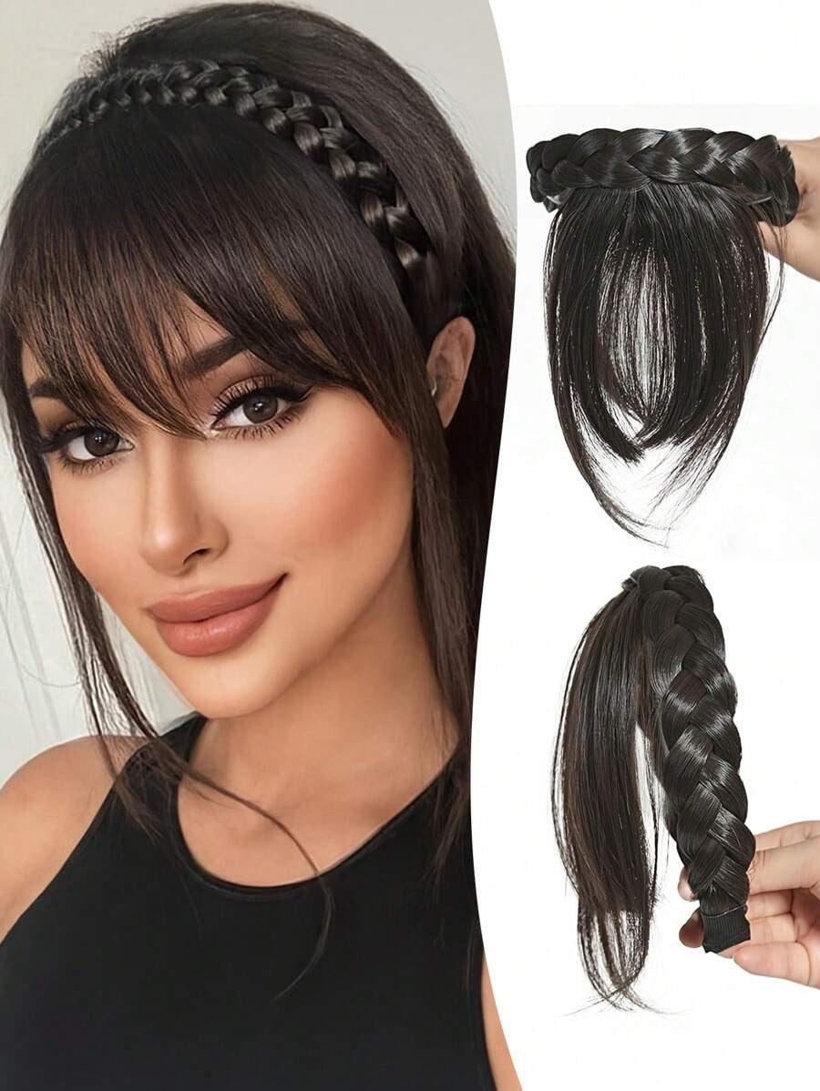 SHEIN باروكة ضفيرة مع غرة ناعمة