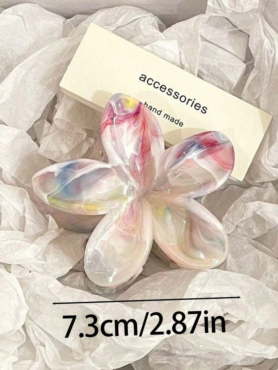SHEIN مشابك شعر بشكل زهرة كبيرة بتدرج لوني ناعم
